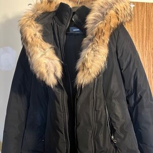 ADALI down coat with natural fur Signature Mackage Collar